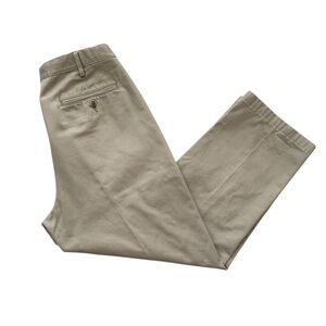 Lands End Traditional Fit Men's Tan Chinos Khaki Pants Size 34Wx26L 100% cotton